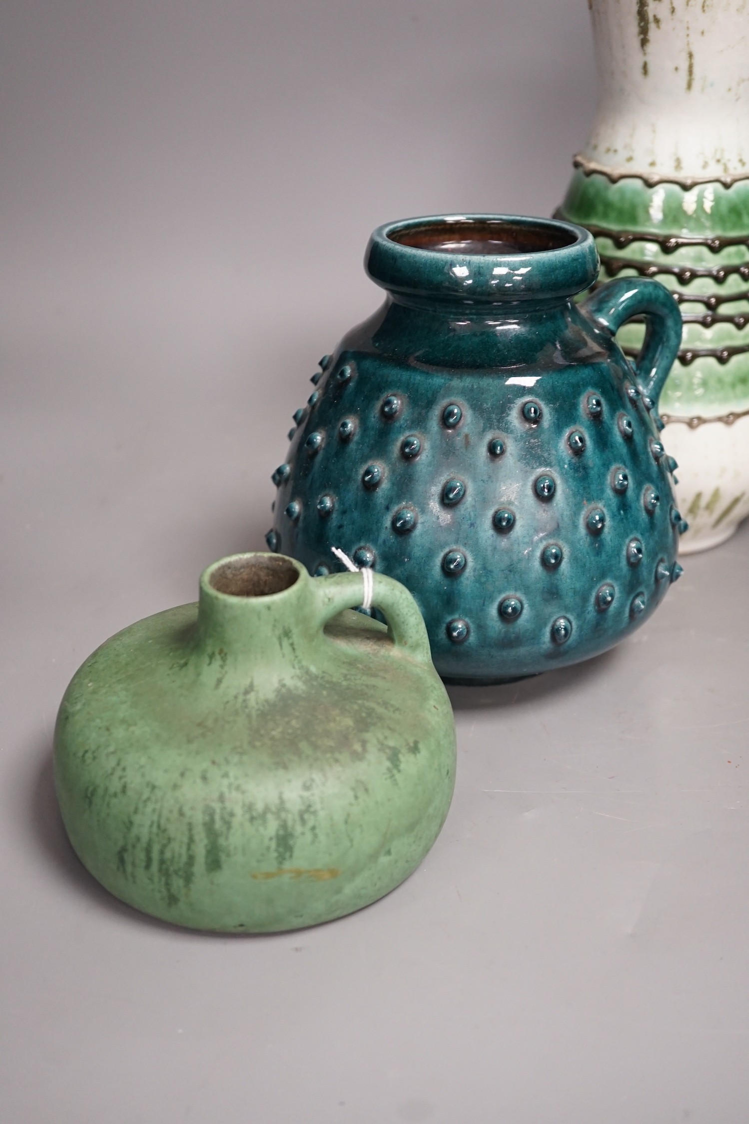 West German ceramics - a Dumler and Breider large ewer, two Carstens ewers and a vase, large ewer 36cms high